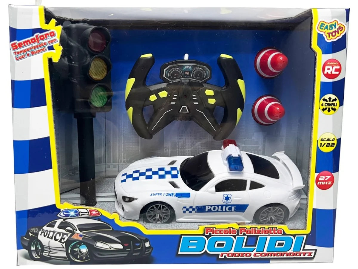 Auto polizia radiocomando 1:22 con semaforo