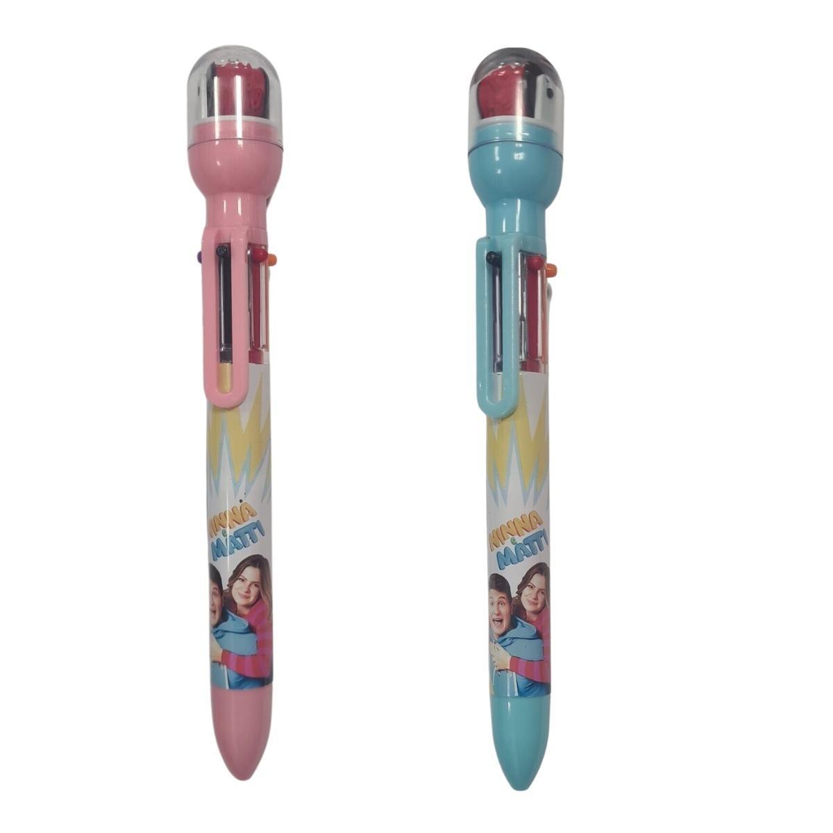 Ninna e matti - penna 6 colori con timbrini