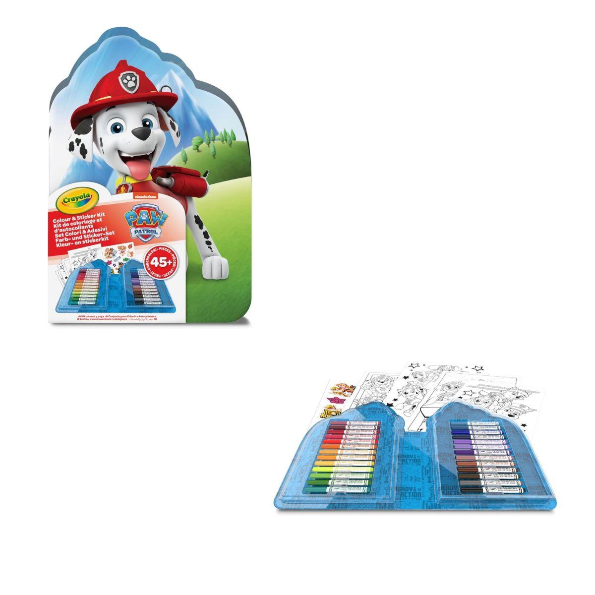 Valigetta colori & adesivi paw patrol crayola
