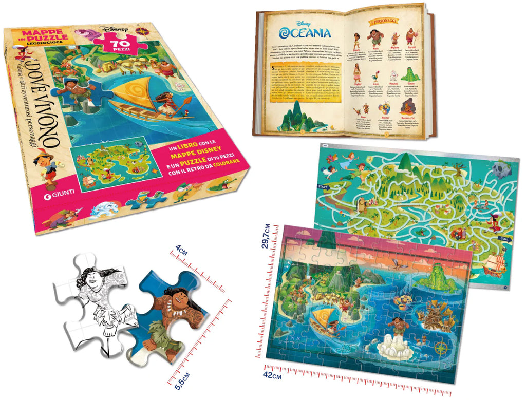 Vaiana Mappe in puzzle Leggi&Gioca