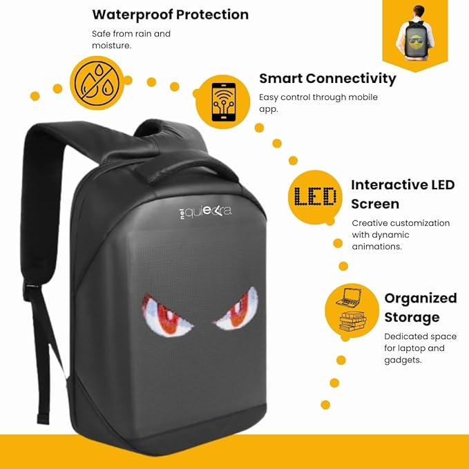 Zaino LED Zaino Porta PC - Laptop. Ideale per: Moto, Scuola, Viaggi e Tempo Libero - Impermeabile