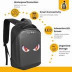 Zaino LED Zaino Porta PC - Laptop. Ideale per: Moto, Scuola, Viaggi e Tempo Libero - Impermeabile