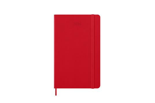 Agenda giornaliera Moleskine 2026, 12 mesi, Large, Copertina rigida, Rosso scarlatto