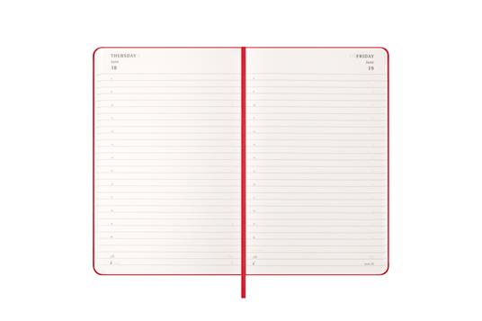 Agenda giornaliera Moleskine 2026, 12 mesi, Large, Copertina rigida, Rosso scarlatto