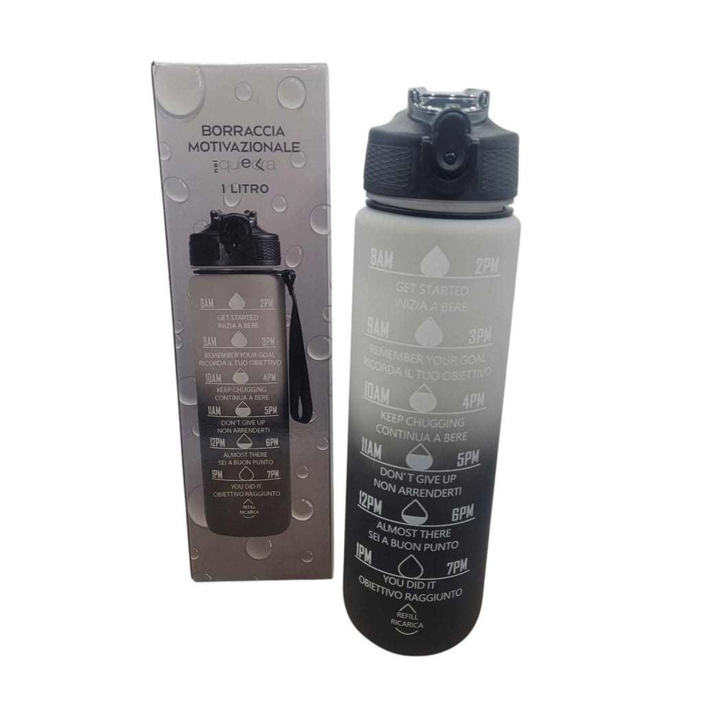 Borraccia Motivazionale Grigio e Nero
