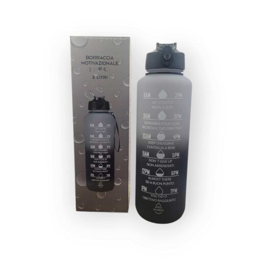 Borraccia Motivazionale Grigio e Nero