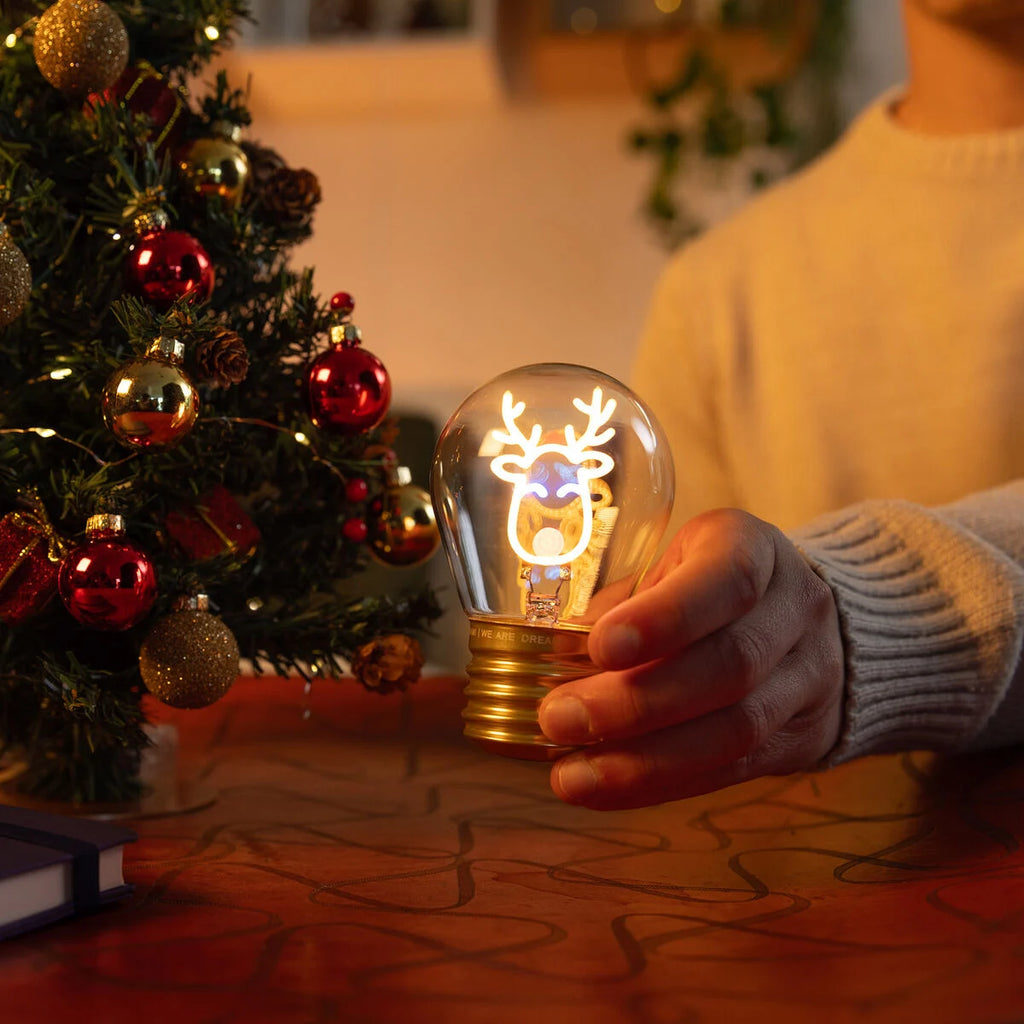 Lampada Decorativa Natalizia da Tavolo a Forma di Lampadina - Reindeer - Bulb Fiction