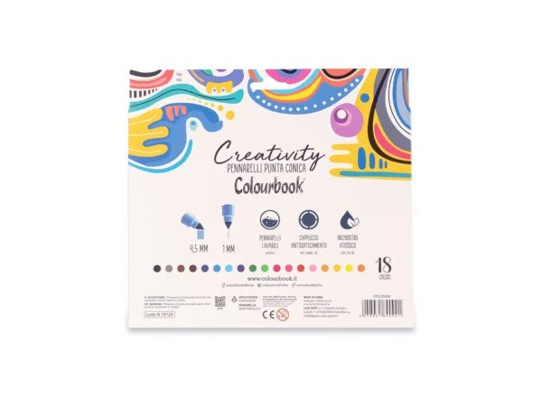 Confezione 18 pennarelli colorati Creativity