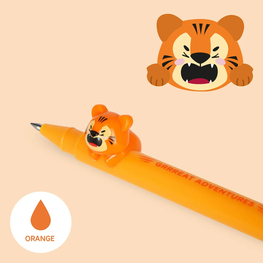 Penna Gel con Animaletto Decorativo Tiger "Grrreat Adventures" - Lovely Friends