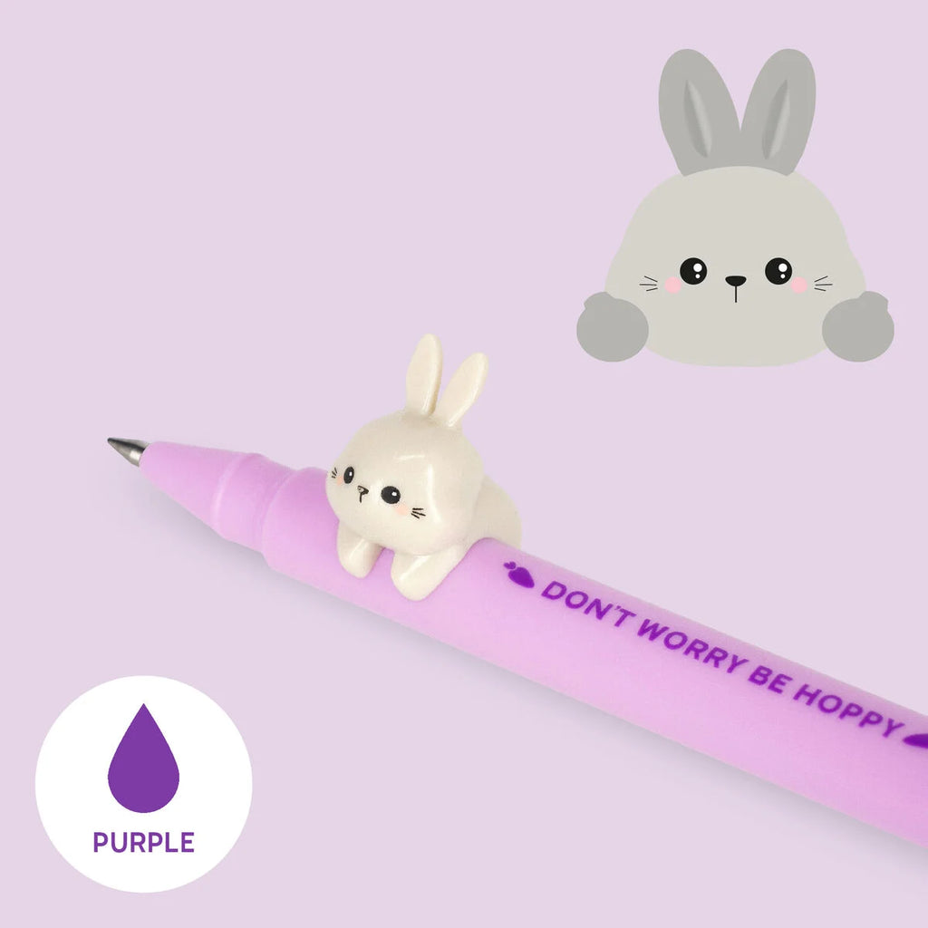 Penna Gel con Animaletto Decorativo Bunny "Don't Worry Be Hoppy" - Lovely Friends