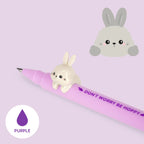 Penna Gel con Animaletto Decorativo Bunny "Don't Worry Be Hoppy" - Lovely Friends