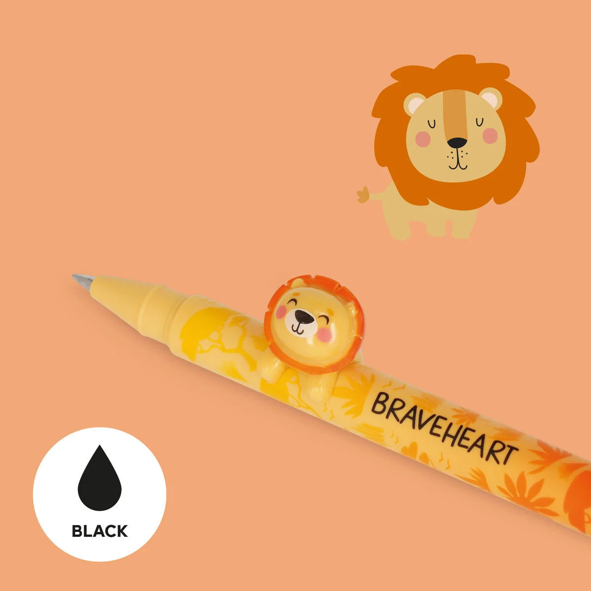 Penna Gel con Animaletto Decorativo Lion "The King" - Lovely Friends