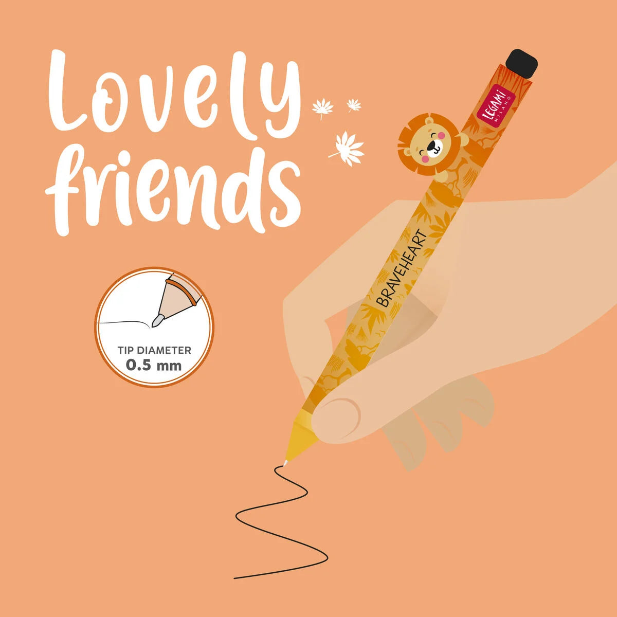 Penna Gel con Animaletto Decorativo Lion "The King" - Lovely Friends