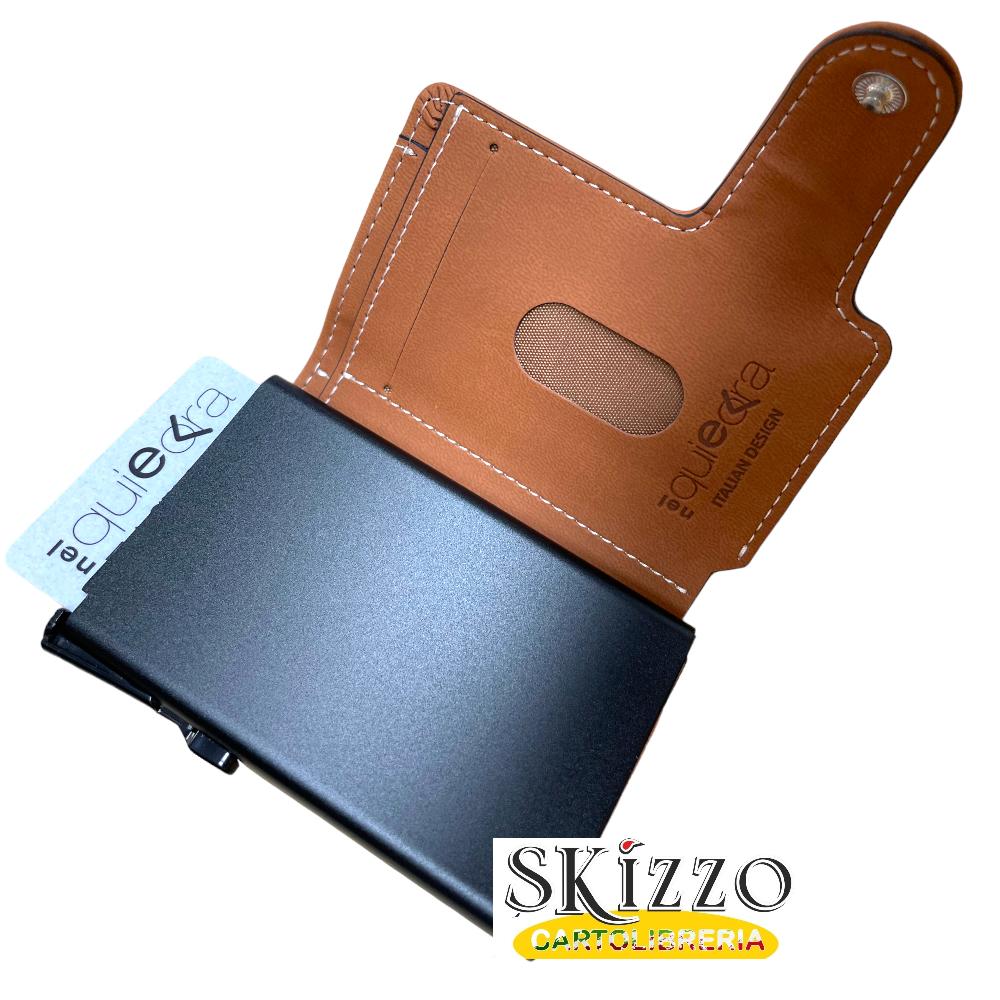 Portafoglio / PortaCarte in Alluminio ed Ecopelle (Personalizzato)