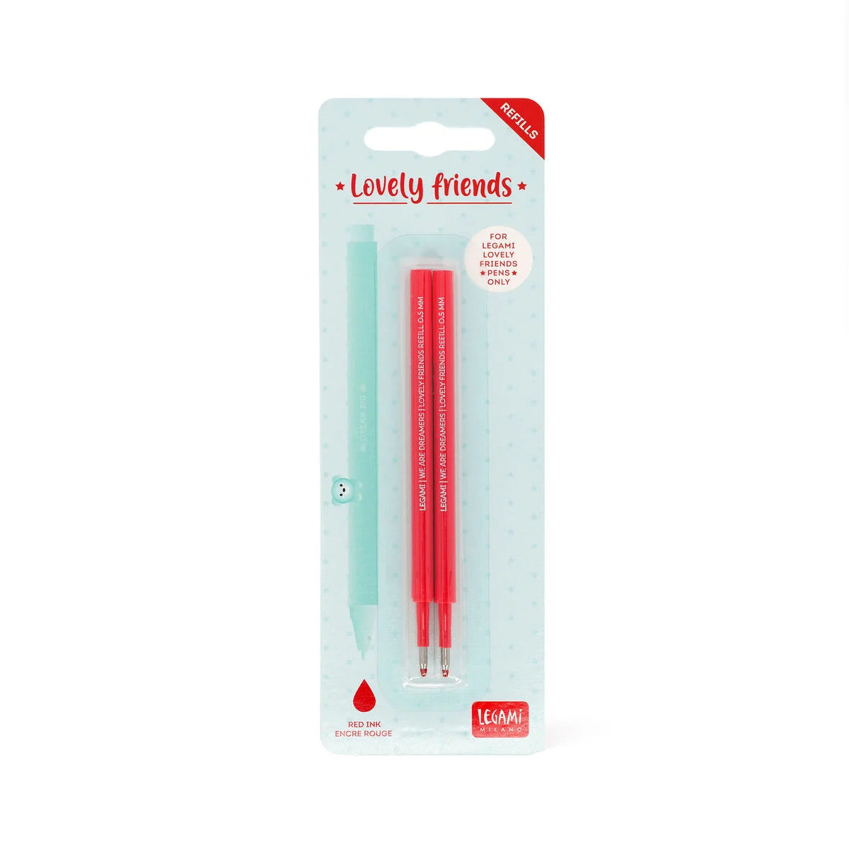 Set di 2 Refill per Penna Gel Lovely Friends