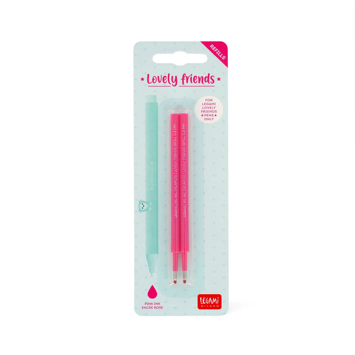Set di 2 Refill per Penna Gel Lovely Friends