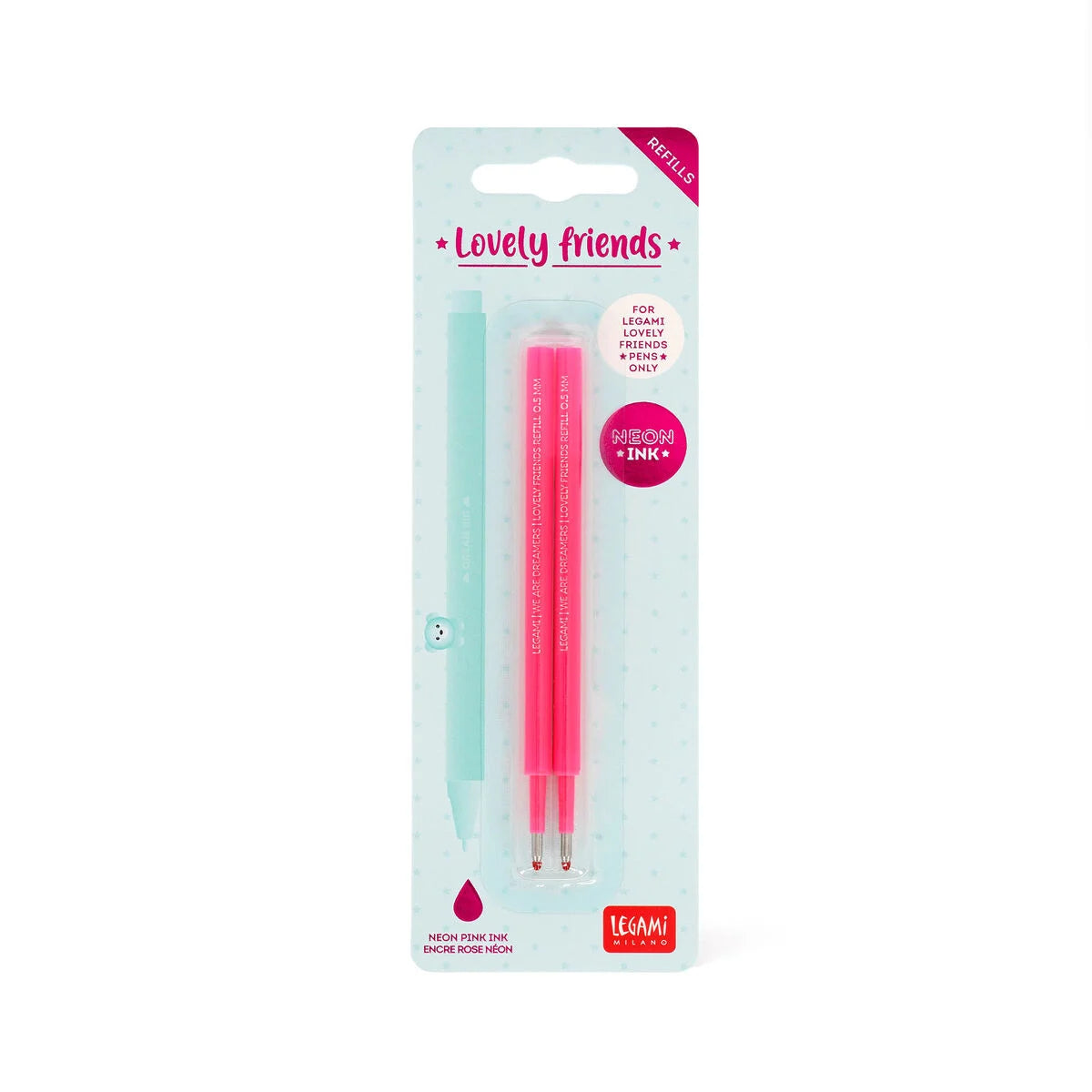 Set di 2 Refill per Penna Gel Lovely Friends