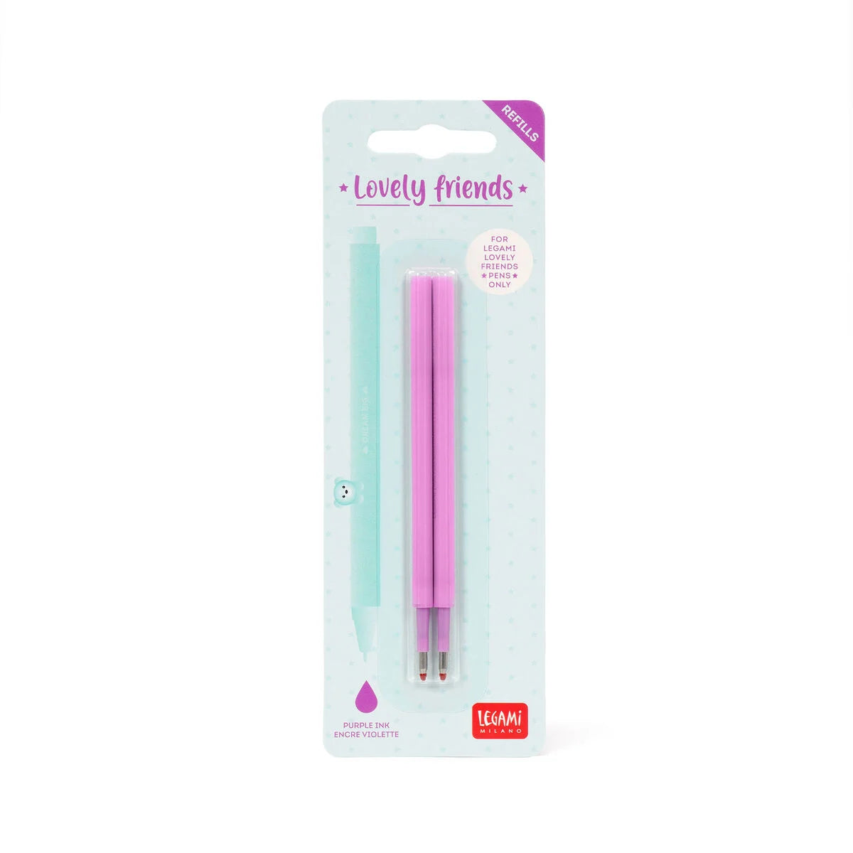 Set di 2 Refill per Penna Gel Lovely Friends