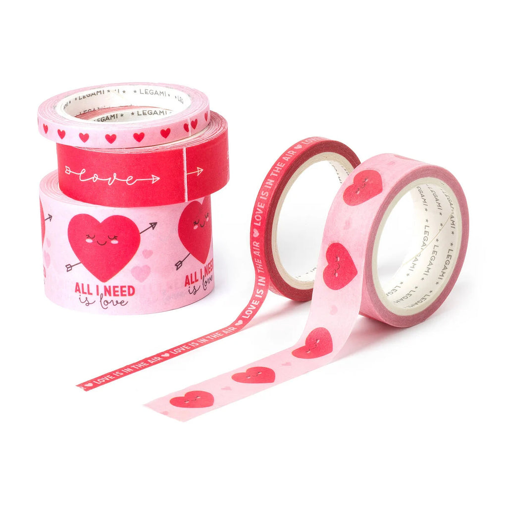 Set di 5 Nastri Adesivi Decorativi di Carta Heart - Tape By Tape