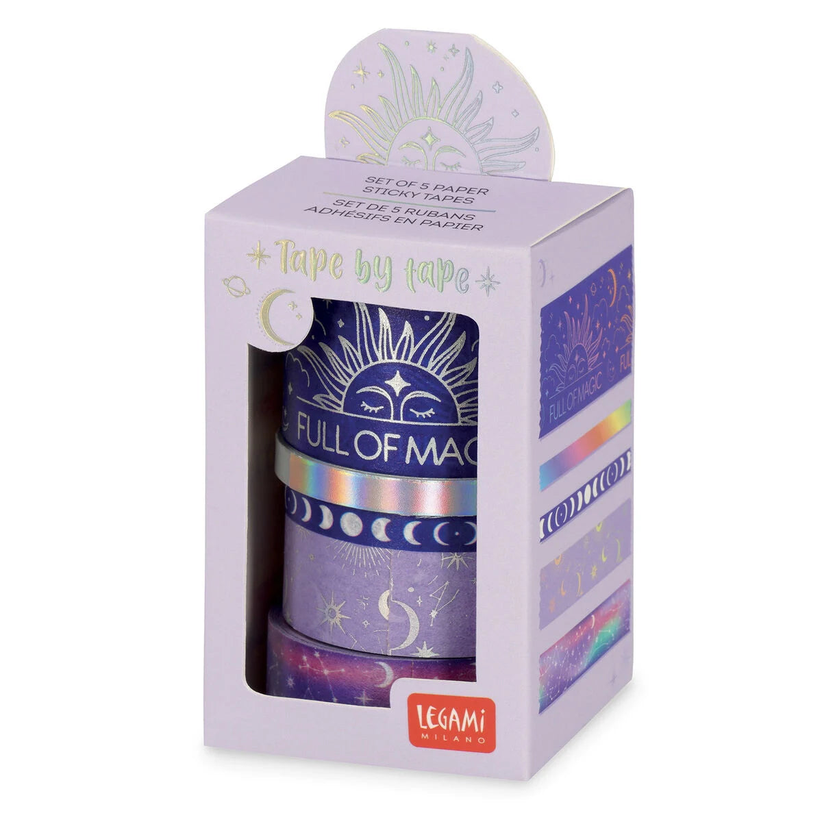 Set di 5 Nastri Adesivi Decorativi di Carta Magic - Tape By Tape