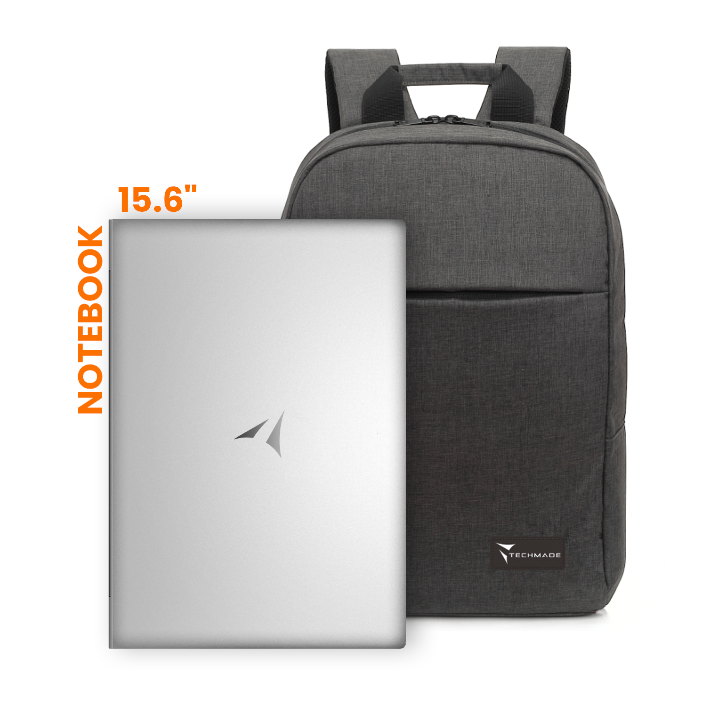 TECHMADE ZAINO PORTA PC 15.6" POLIESTERE DARK GREY