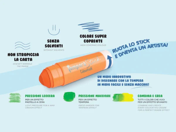 Tempera Stick Jumbo 12 colori