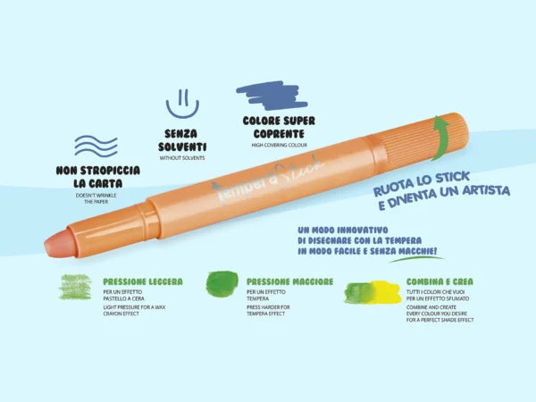 Tempera Stick Rainbow 24 colori