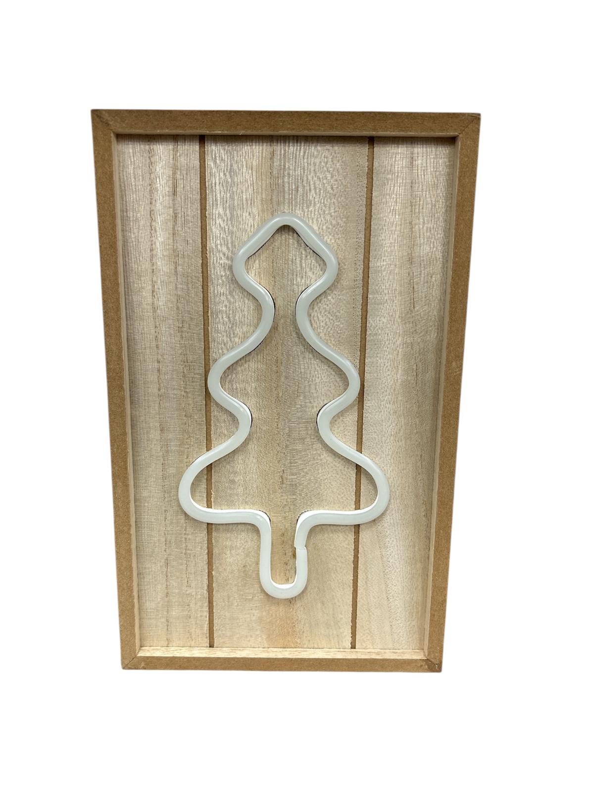 Lampada in Legno Natalizia Albero effetto Neon