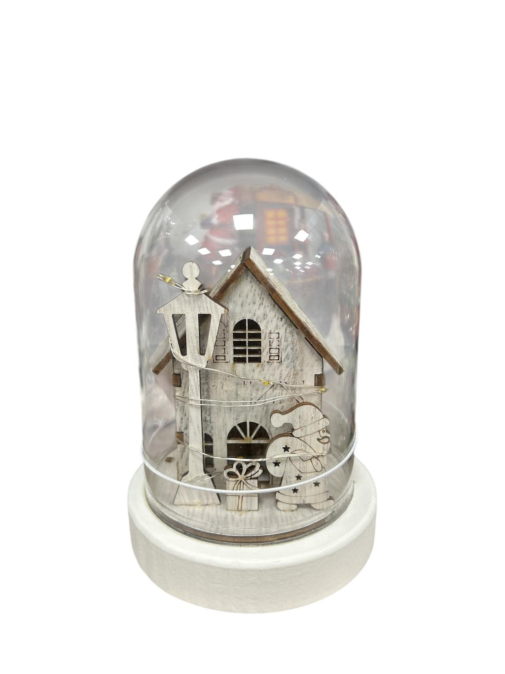 Lampada in Legno Babbo Natale a Casa