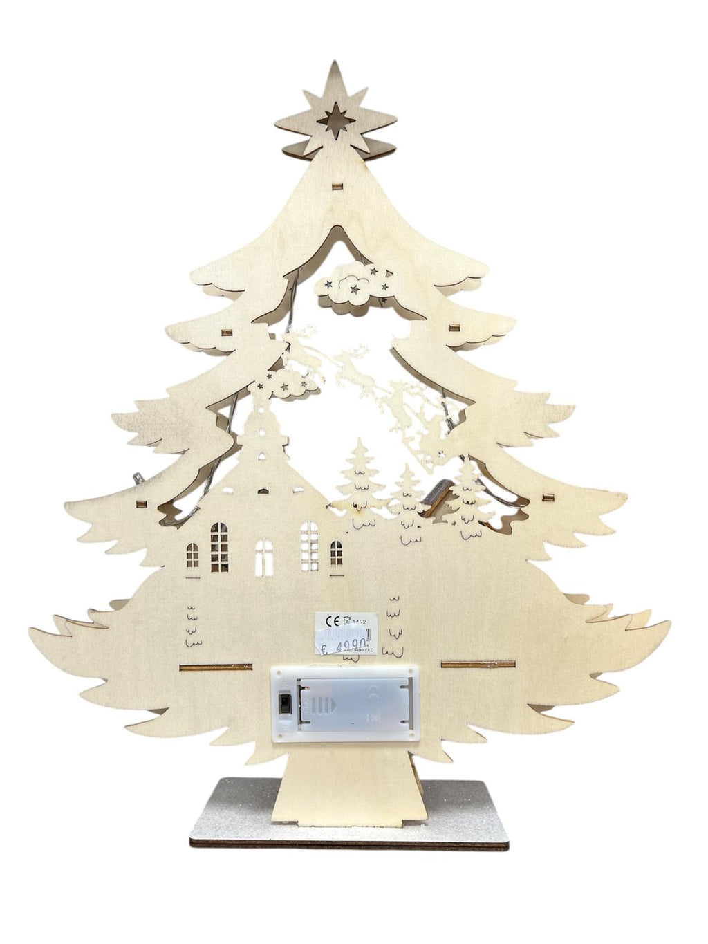 Lampada in Legno Natalizia Albero e Paesaggio