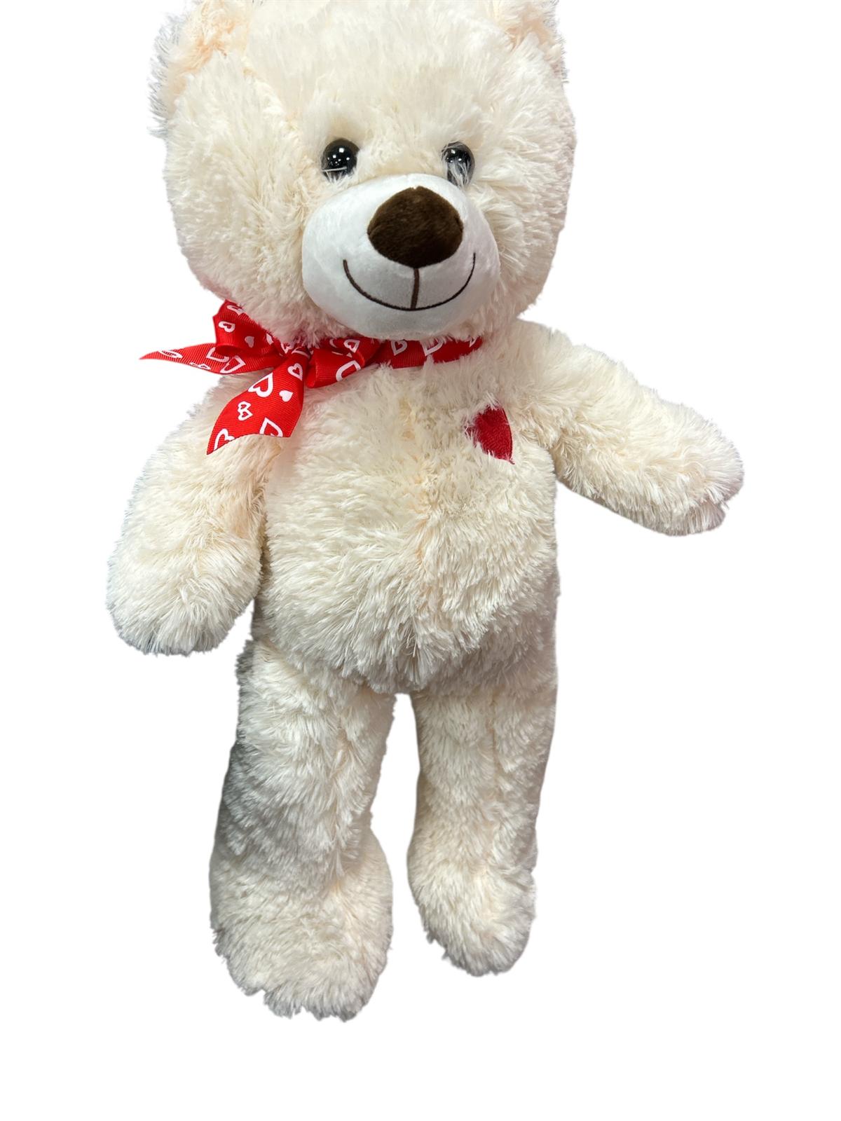 Peluche orso 60cm con fiocco e ricamo