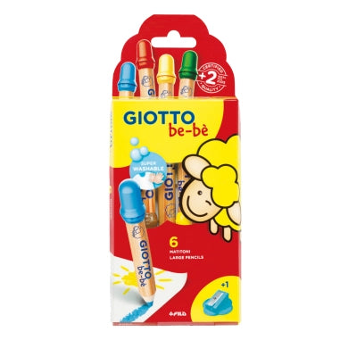 Giotto Be Bè Astuccio 6 Matitoni pastelli con appuntamatitone