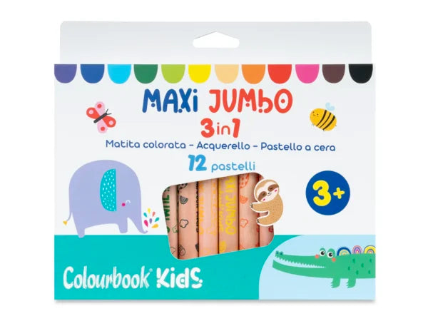 Set 12 matite colorate Maxi Jumbo 3 in 1
