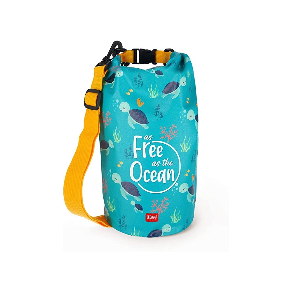 Legami - Sacca Impermeabile - 10 Litri - Good Vibes - sea turtle