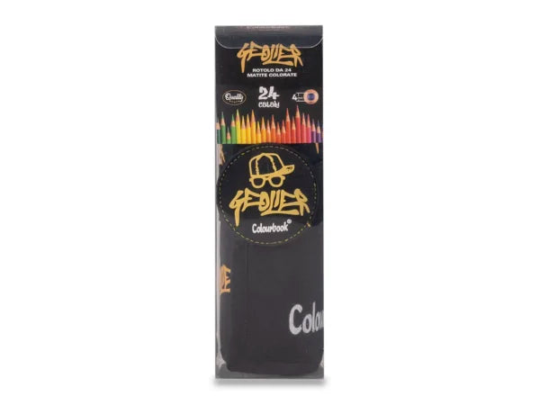 Astuccio portapastelli a rotolo Geolier – 24 pastelli