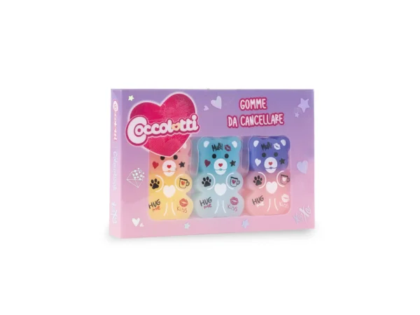 Set 3 gomme da cancellare Coccolotti Love&Tell