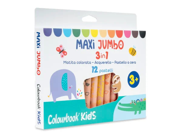 Set 12 matite colorate Maxi Jumbo 3 in 1