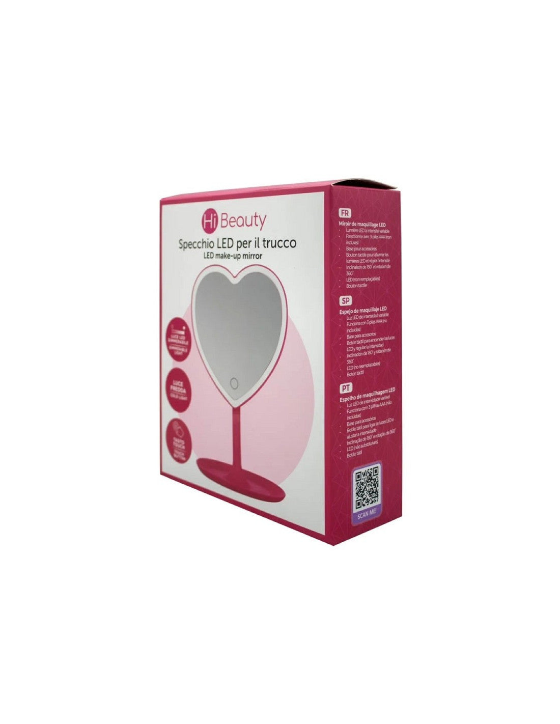 SPECCHIO MAKE - UP CON LUCE LED FORMA CUORE