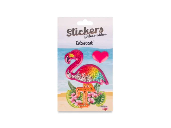 Stickers 3D Heart Flamingo